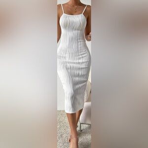 Never worn, white midi dress